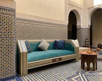 Sofá marroquí de diseño andaluz: sofá de latón hecho a mano