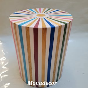 Elegant coffee table. Table made of cedar wood and colored resin. Coffee table colorful table. Moroccan table
