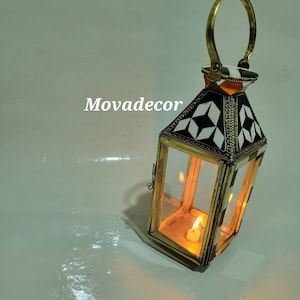 Set of 3 Moroccan Candle Holder Handmade Bone Brass Resin Home Decor Beautiful Candle Holder Garden Decoration