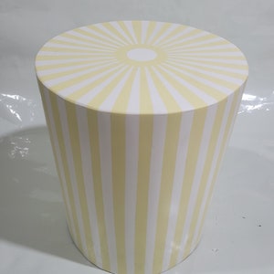 Handmade cold yellow resin round side table Unique piece of wood White resin side table adds charm to your room