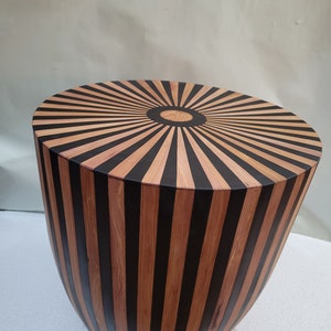 Stunning Handmade Walnut Round Table, Unique Wood Piece Art Side Table, White Resin Side Table, Add Charm to Your Room