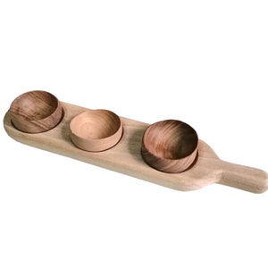 Walnut Wood Sauce Bowl With Dish Holder Small Bowls Round Bowls Small Bowls Small Preparation Bowls Small Dipping Bowls, Personalized Gift