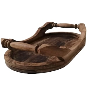 Walnut Wood Tray Handmade Wooden Tray Wooden Cup Tray Natural Wooden Moroccan Organization