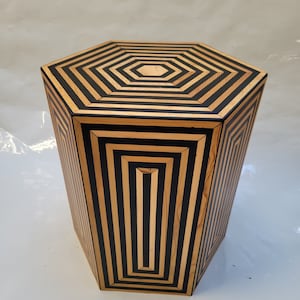 Elegant coffee table. Table made of cedar wood and black resin. Coffee table black table. Moroccan table