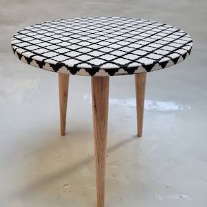 Moroccan Handmade Brass Tea Table & Round Tray, Antique Home Decor, Unique Living Room Accent, Vintage Style