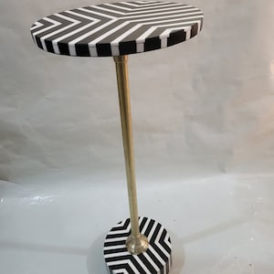 Wooden coffee table handcrafted from the finest wood, handmade black side table, walnut striped table, brass table