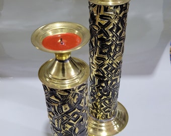 Elegant Brass Candle Holder