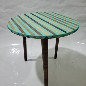 Small table made of walnut wood and resin Moroccan table