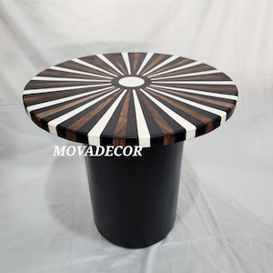 Custom Moroccan Sofa Table, Rustic Wood Coffee Table with Unique Touch, Handmade Antique Style Decor, Living Room Furniture