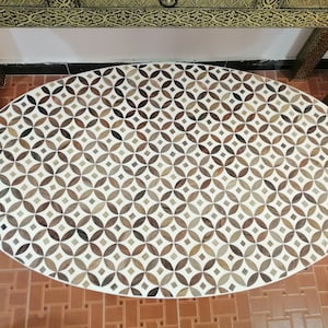 Round Oval Walnut Coffee Table - Walnut Wood Coffee Table - Living Room Coffee Table - Large Coffee Table