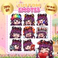 Custom Twitch Emotes, Animated Emote, Twitch Emote for streamer, custom emotes, Chibi Emotes, Discord emote, Kick, furry sticker, emote, YCH product logo