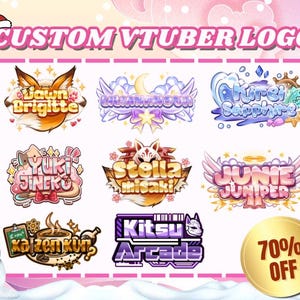 Custom Kawaii Vtuber Logo: Animated Chibi Design