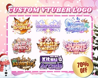 Custom Kawaii Vtuber Logo: Animated Chibi Design