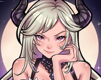 Individuelles Anime-Profilbild für VTuber oder OC, digitale Charakterillustration