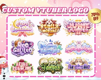 Custom Vtuber Logo: Kawaii Animated Stream Design