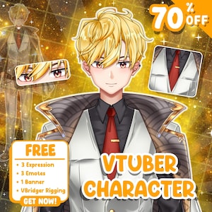 Custom Vtuber Model Commercial Use For Live2D Vtuber Anime Character Design and Vtuber Male and Female Ready to Rigging use For Your Stream