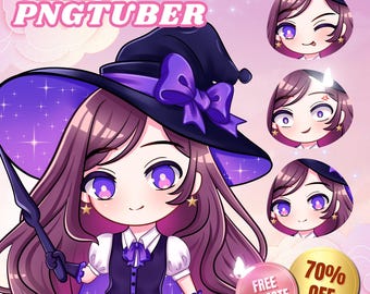 Custom Chibi PNGTuber Model: Streaming Avatar + Expressions