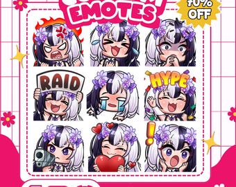 Custom Twitch Emotes for Streamers | Anime VTuber Emote Commission