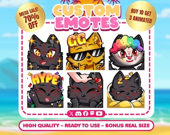 Custom Twitch Emotes for Streamers | Anime VTuber Emote Commission