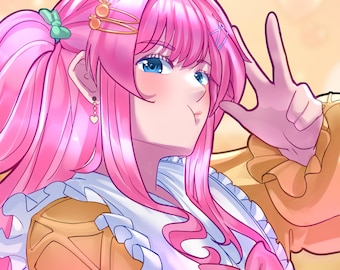 Individuelles Anime-Profilbild für VTuber oder OC, digitale Charakterillustration