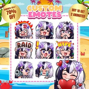 High Quality Custom Premium Twitch Emotes | Twitch Emoji for streamer | youtube, Twitch, Discord | Cute Chibi anime style