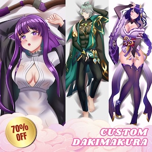 Custom Drawing Anime Art Commission Dakimakura Body Pillow Cover for Waifu, Husbando, OC, SFW, Vtuber, Furry Art, Anime Couple, Fan Art, Etc