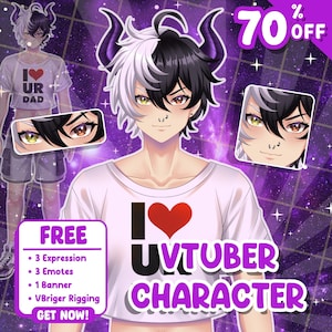 Custom Vtuber Model Commercial Use For Live2D Vtuber Anime Character Design and Vtuber Male and Female Ready to Rigging use For Your Stream