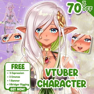 Aangepast anime Vtuber-model | Live2D-commissie