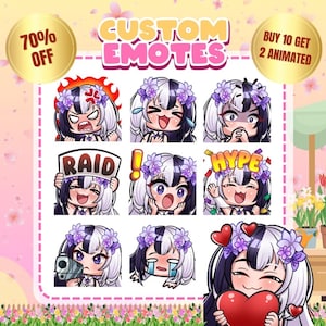 High Quality Custom Premium Twitch Emotes | Twitch Emoji for streamer | youtube, Twitch, Discord | Cute Chibi anime style
