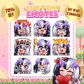 Custom Twitch Emotes, Animated Emote, Twitch Emote for streamer, custom emotes, Chibi Emotes, Discord emote, Kick, furry sticker, emote, YCH product logo
