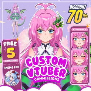 Anpassad VTuber-modelluppdrag | Live2D-riggning, anime-avatar, Twitch-streamertillgång, PNGTuber