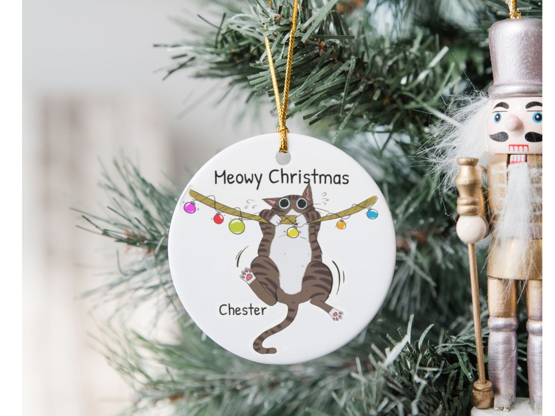 Funny Cat Christmas Ornament Naughty Cat Ornament Pet Etsy