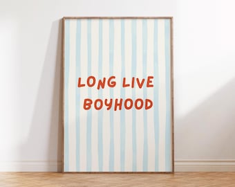 Long Live Boyhood | Digital Print - Printable Wall Art, Boys Room Decor, Baby Boy Nursery Decor, Vintage Inspired Kids Room