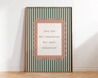 Eres mi sol / Impresión digital - Letras, Arte de pared para habitación infantil, Habitación infantil de género neutro, Habitación infantil vintage, Americana, Arte para habitación infantil