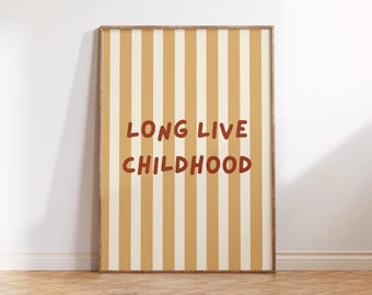 Es lebe die Kindheit | Digitaldruck - druckbare Wandkunst, Kinderzimmer Dekor, Vintage inspirierte Kinderzimmer Dekor