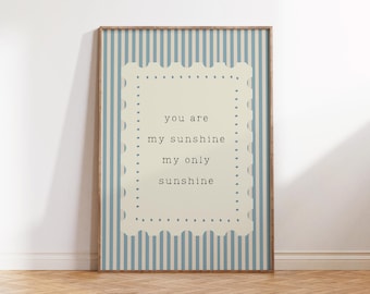 Eres mi sol / Impresión digital - Letras, Arte de pared para habitación de bebé, Habitación de bebé niño, Habitación vintage, Americana, Arte para habitación infantil, Habitación de niño