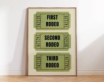 Impresión de boleto de rodeo: Decoración para sala de juegos infantil (descarga digital)