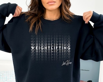 Weightlifting Gym Crewneck, Lift Heavy Sweater, Bold Font Weightlifting Shirt, Pump Cover, Gift for Him or Her, CrossFit, Barbell & Lifting