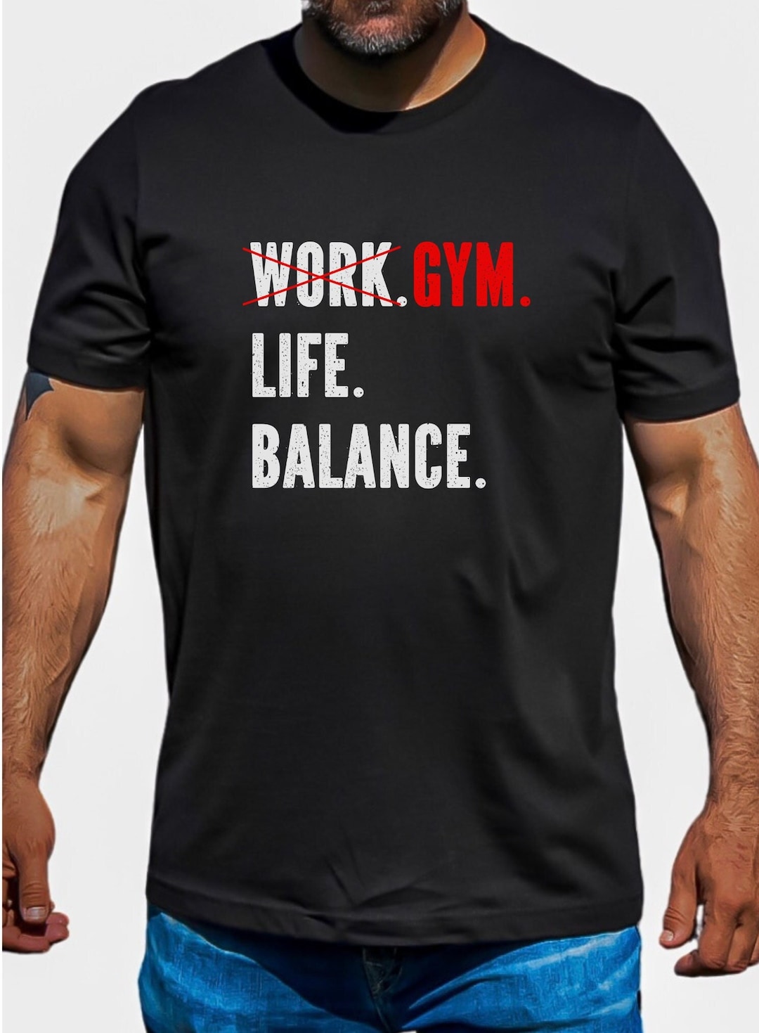 Gym Life Balance Tshirt, Funny Workout Shirt, Weightlifting Fitness ...