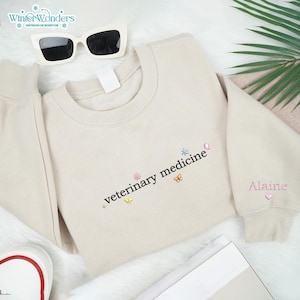 Embroidered Custom Veterinary Medicine Sweatshirt, Vet School Crewneck, Vet Tech Nurse Outfit, Veterinarian Sweater, Vet Doctor Gift