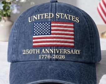Embroidered United States 250th Anniversary Cap, 1776-2026 Eagle Hat, USA 250th Anniversary Hat, Patriotic Baseball Hat, Gift for Patriot.