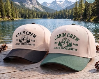 Embroidered Cabin Crew Hat, Bride Squad Gift, Bachelorette Party Favors, Camping Crew Trucker Hat, Lake Trip Bridesmaid Gift Trucker Cap