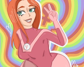 Atom Eve Rainbow Print