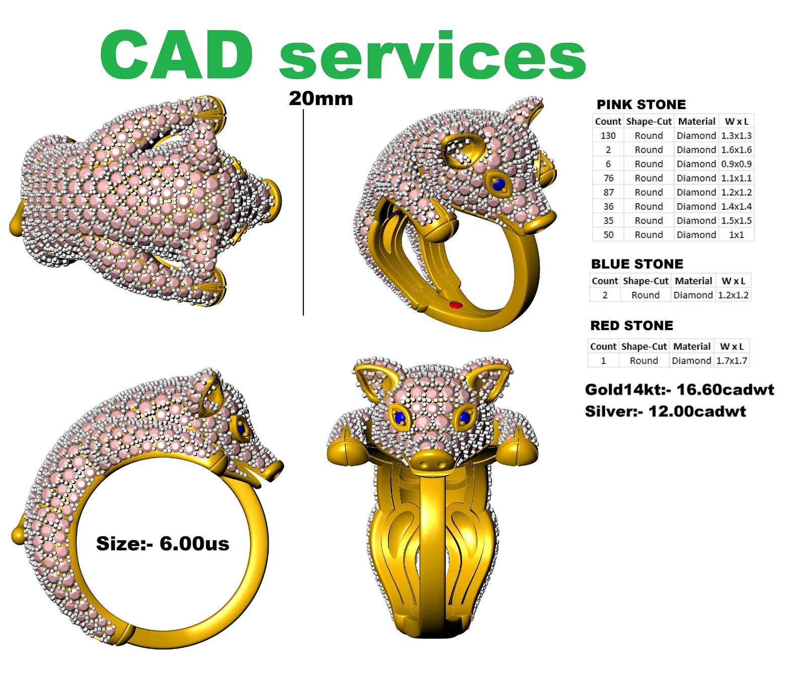 Custom Design Service,jewelry 3D Design, 3D CAD Design, 3D Modeling, 3D ...