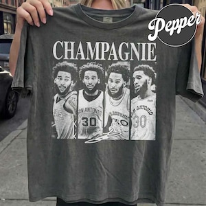 Camisa retrô dos anos 90 Julian Champagnie San Antonio Basketball Vintage Comfort Color
