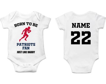Patriots Baby Bodysuit, Customized Baby Jersey, Football Fan Gift, Father's day present, Patriots Baby Clothes, Patriots Gift Baby