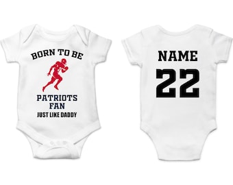 Patriots Baby Bodysuit, Customized Baby Jersey, Football Fan Gift, Father's day present, Patriots Baby Clothes, Patriots Gift Baby
