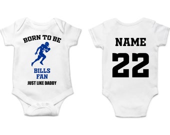 Bills Baby Bodysuit, Customized Baby Jersey, Football Fan Gift, Father's day present, Bills Baby Clothes, Bills Gift Baby, Football Baby