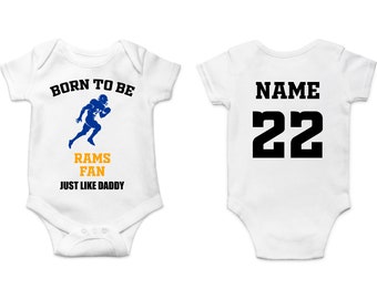 Rams Baby Bodysuit, Customized Baby Jersey, Football Fan Gift, Father's day present, Rams Baby Clothes, Rams Gift Baby, Football Baby