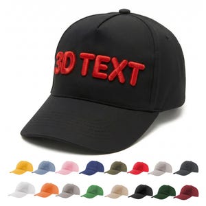 Cappellino personalizzato con testo 3D ricamato, berretto da baseball personalizzato con lettere in rilievo, cappellino personalizzato con nome per papà, cappellino con logo ricamato
